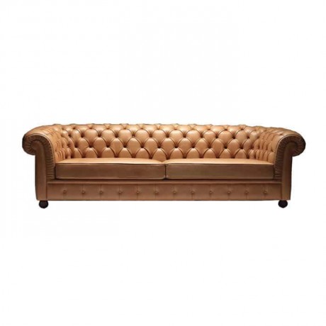 Leather Upholstered Restaurant Chester Couch