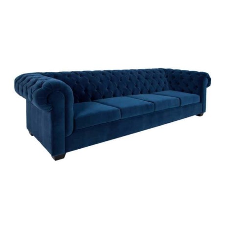 Navy Blue Fabric Upholstered Chester Armchair