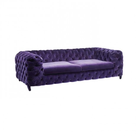 Luxurious Chester Armchair with Purple Velvet Upholstered