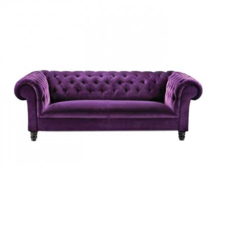 Purple Fabric Upholstered Chester Armchair