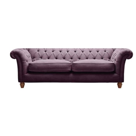 Purple Fabric Upholstered Triple Sofa Chester Purple Fabric Upholstered Triple Sofa Chester