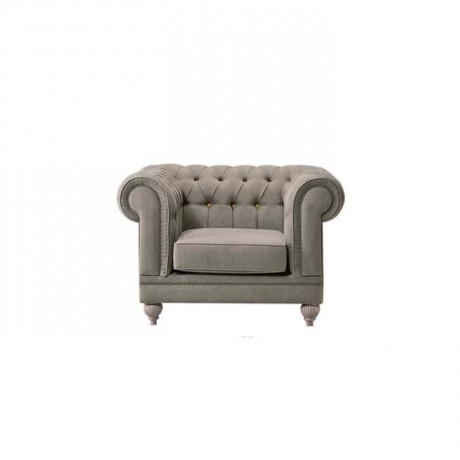 Chester Armchair with Single Gray Fabric