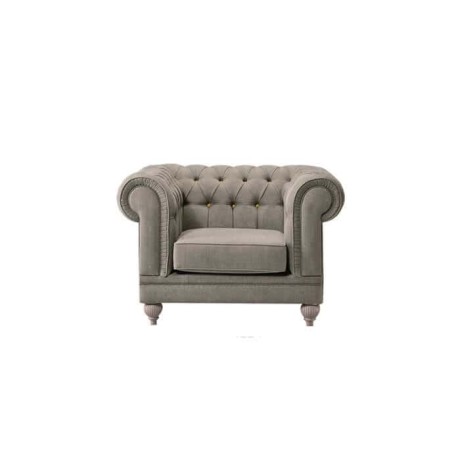Chester Armchair with Single Gray Fabric Chester Armchair with Single Gray Fabric
