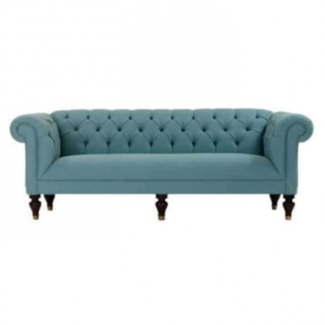 Chester Sofa with Turquoise Fabric