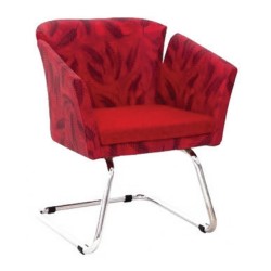 Çiçek Desenli Krom Ayaklı Koltuk  Çiçek Desenli Krom Ayaklı Koltuk