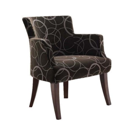 Patterned Gray Fabric Armchair