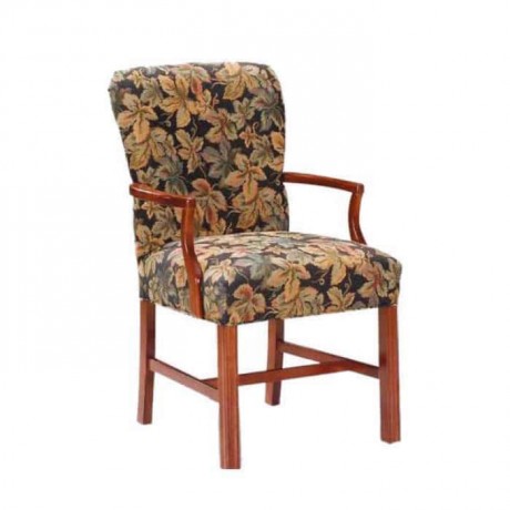 Patterned Fabric Upholstered Cafe Armchair