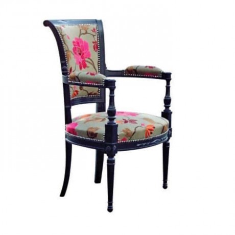 Patterned Fabric Upholstered Armchair