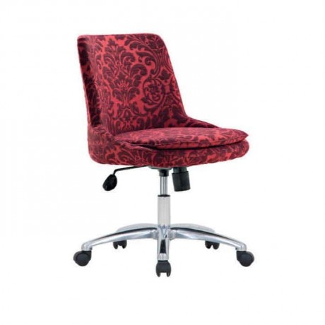 Patterned Fabric Upholstered Chrome Leg Polyurethane Chair