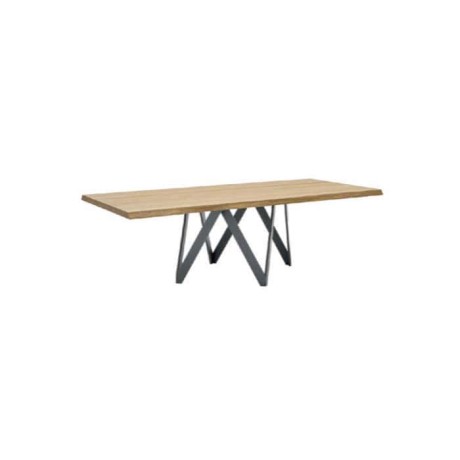 Wood Table Gray Metal Painted Interior Table