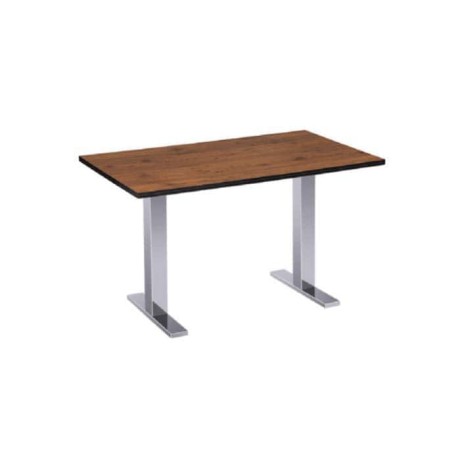 Mdf Lam Table Top Stainless Steel Legged Hotel Table