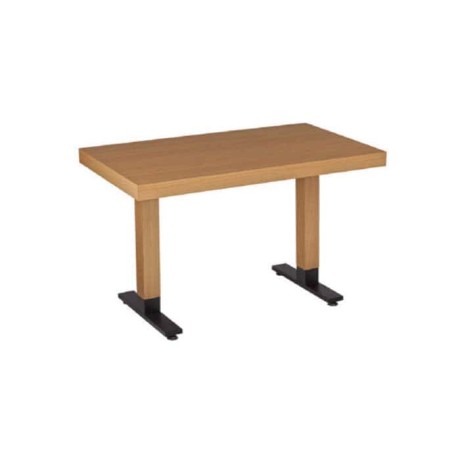 Mdf Lam Table Top Black Metal Leg Restaurant Table