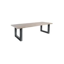 Black Metal Leg Oak Wood Hotel Table
