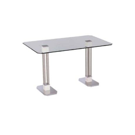 Stainless Leg Cafe Glass Table