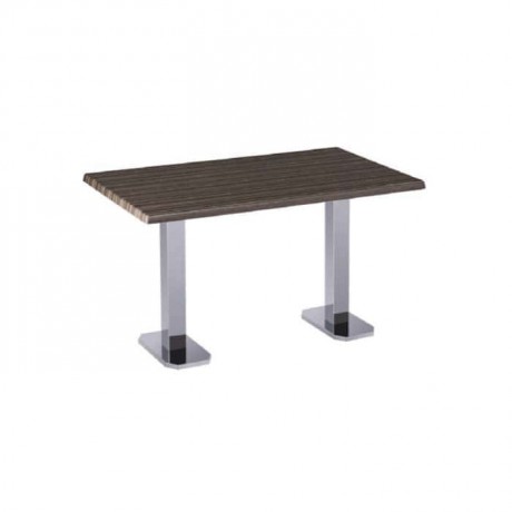Stainless Leg Verzalit Table Top Dining Table 