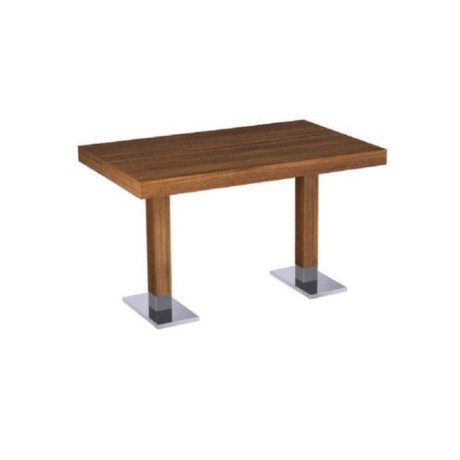 Teak Mdf Lam Table Top Metal Leg Restaurant Table