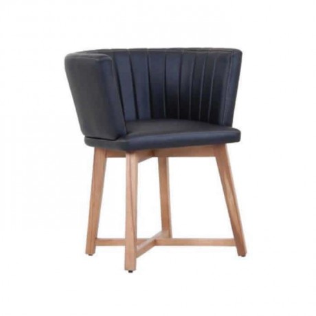 Slitted Polyurethane Chair with Black Upholstered
