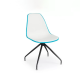 Double Color White Plastic Chair with Black Metal Legs