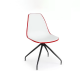 Double Color White Plastic Chair with Black Metal Legs