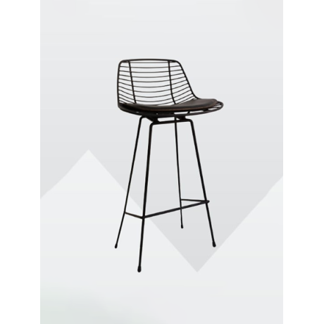 Wooden Body Metal Leg Bar Chair