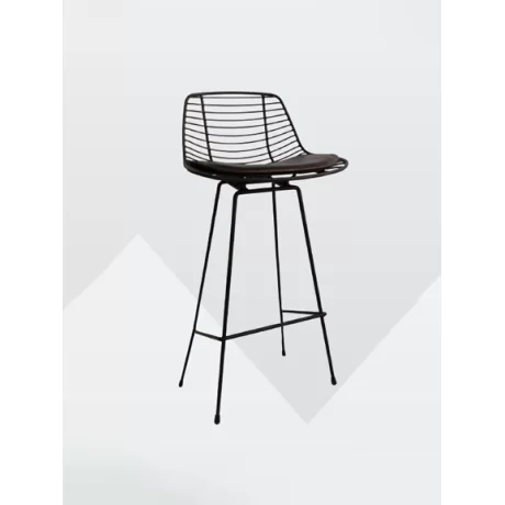 Wooden Body Metal Leg Bar Chair
