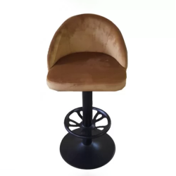 Mustard Color Fabric Upholstered Metal Bar Chair Mustard Color Fabric Upholstered Metal Bar Chair