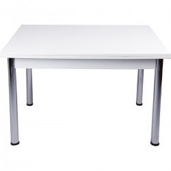 Side Extending Table with White Chrome Legs