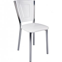Beyaz Monopetli Dikişli Metal Ayaklı Ekonomik Mutfak Sandalyesi Kalite