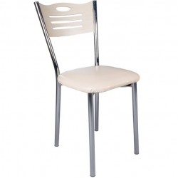 Economical Artificial Leather Seated Metal Leg Chair