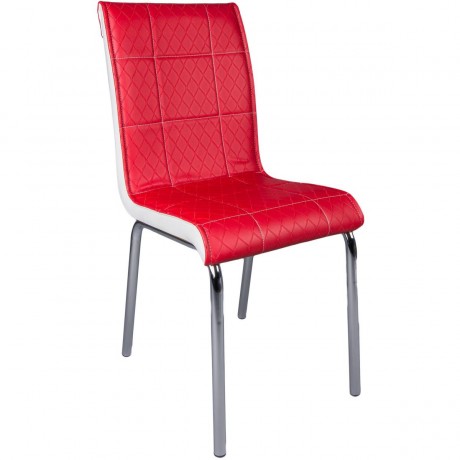 Kırmızı Monopetli Metal Ayaklı Sandalye