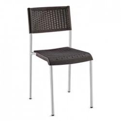 Black Rattan Injection Chair with Aluminum Frame
