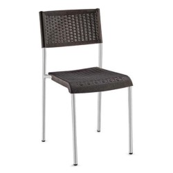 Alüminyum İskeletli Siyah Rattan Enjeksiyon Sandalye Alüminyum İskeletli Siyah Rattan Enjeksiyon Sandalye