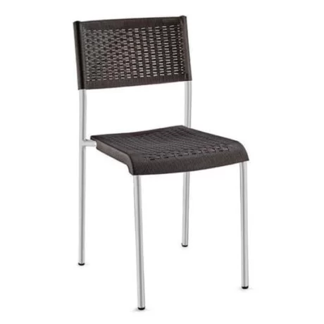 Alüminyum İskeletli Siyah Rattan Enjeksiyon Sandalye Alüminyum İskeletli Siyah Rattan Enjeksiyon Sandalye