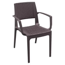 Brown Injection Restaurant Arm Chair