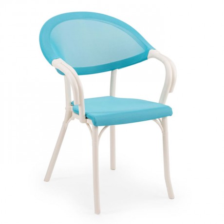 Interlocking Plastic Injection With Mesh Cafe Restaurant Pool Villa Chair