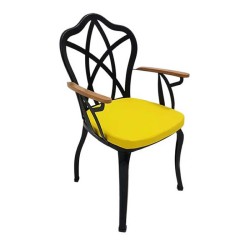 Черно рисуван ресторант Градина Зимна градина Желязо Метален стол от ковано желязо Черно рисуван ресторант Градина Зимна градина Желязо Метален стол от ковано желязо