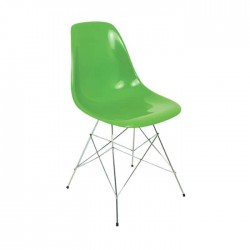Green Fiber Metal Leg Chair