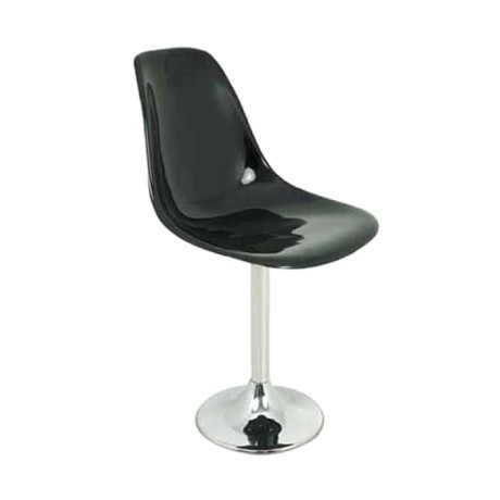 Black Fiber Chair with Round Leg