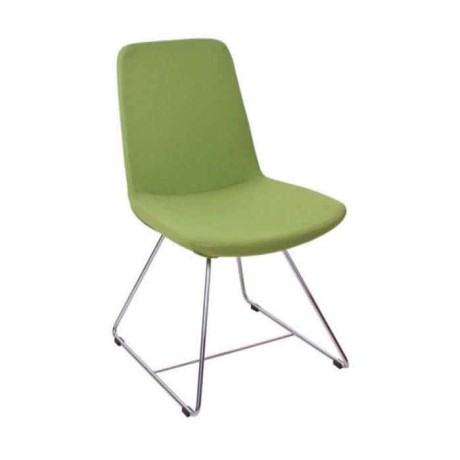 Peanut Green Leather Bar Iron Foot Polyurethane Chair