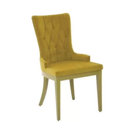 Chaise en polyuréthane rembourrée en tissu vert pistache