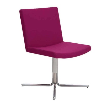 Fusia Fabric Upholstered Metal Chrome Plated Leg Chair