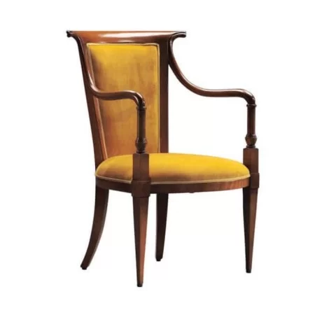 Gold Fabric Upholstered Classic Armchair Gold Fabric Upholstered Classic Armchair
