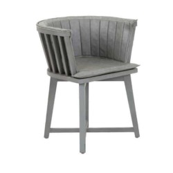 Gray Upholstered Cafe Chair with Wooden Sticks  Gray Upholstered Cafe Chair with Wooden Sticks