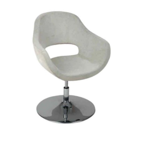 Gray Fabric Upholstered Polyurethane Stainless Steel Leg Arm Chair