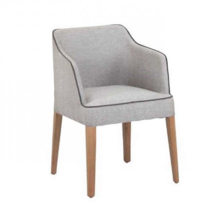Gray Fabric Wooden Leg Polyurethane Chair