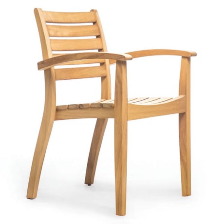 Iroko Stackable Arm Chair