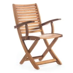 Folding Cafe Iroko Arm Chair