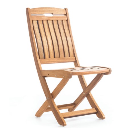 Orthopedic Backed Folding Iroko Chair