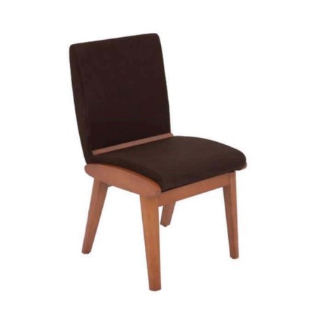 Brown Fabric Upholstered Polyurethane Cafe Chair