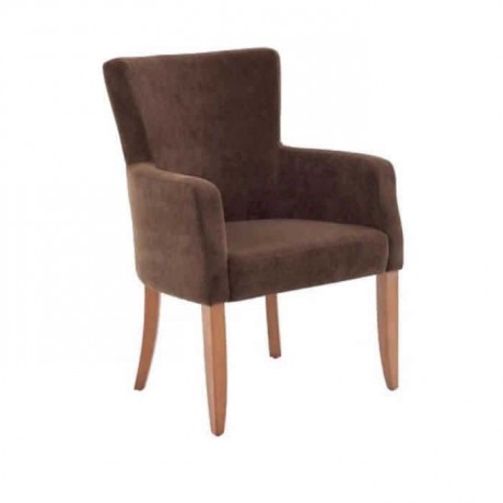 Brown Fabric Upholstered Natural Painted Polyurethane Chair